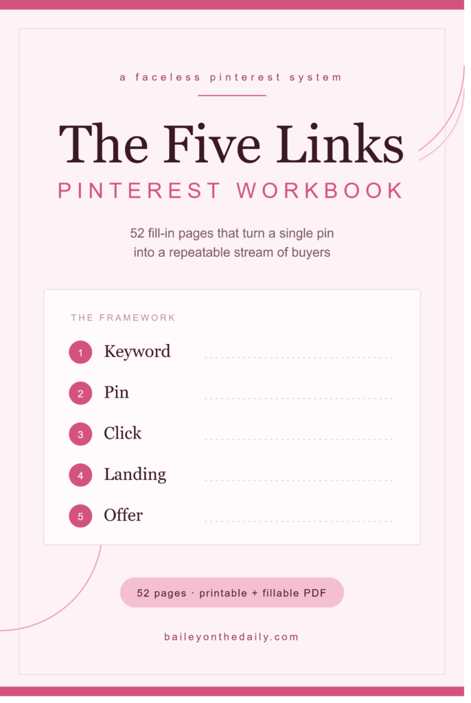 five links pinterest workbook cover blush pink